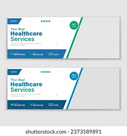 Medical Healthcare, Web Banner Cover Design, Template Design For Social Media Posts