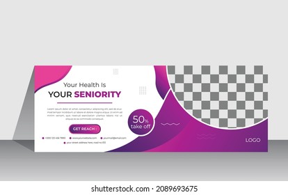 Medical Healthcare web banner design for social media cover, Facebook cover template
