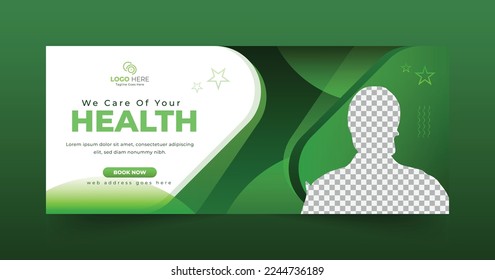 Medical healthcare web banner and social media post template