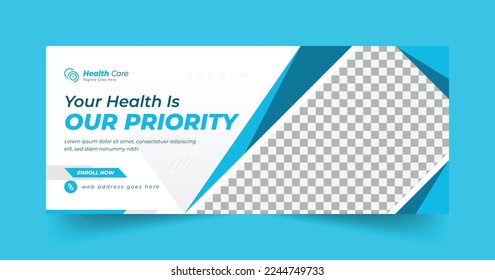 Medical healthcare web banner and social media post template