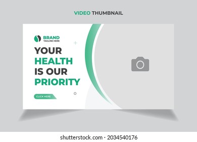 Medical healthcare web banner template and video thumbnail. 