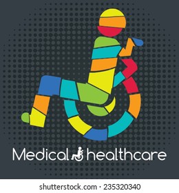 medical healthcare. Wheelchair Icon. Vector illustration. medical design