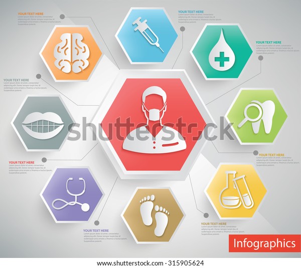 Medical\
and healthy care info graphic design,clean\
vector