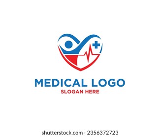 Medical Healthy, Heartbeat Logo Icon Design Vector Template.