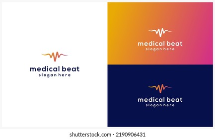 Medical Heart Beat logo design template abstract heart beat symbol icon