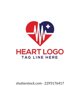 medical heart care logo design template
