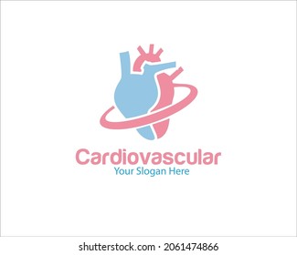 medical heart logo designs for hospital or clinic cardiovascular