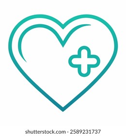 Medical Heart Logo Vector Images line art on white background