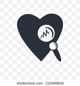 Medical heart scan vector icon isolated on transparent background, Medical heart scan logo concept
