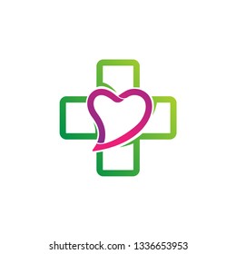 Medical With Heart Shape Logo Vector