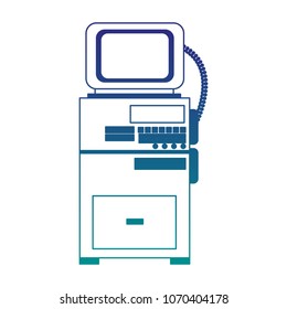 Medical heatbeat machine blue lines