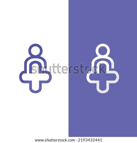 Medical heath consulting logo vector. Icon for medic finder solution. Connect people, doctor, nurse, employer find and recruitment expert worker. Professional HRD of BLK LPK. Apply to web site, app