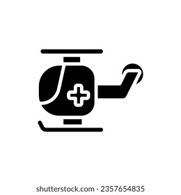 Medical Helicopter Filled Icon Vector Illustration