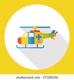 Medical helicopter flat icon