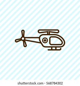 Medical helicopter flat icon