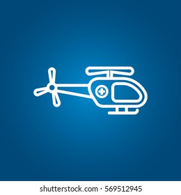 Medical helicopter flat icon