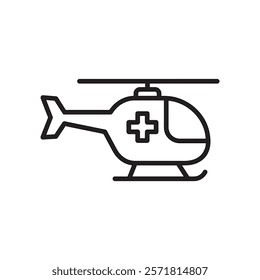 Medical Helicopter Icon isolated white background