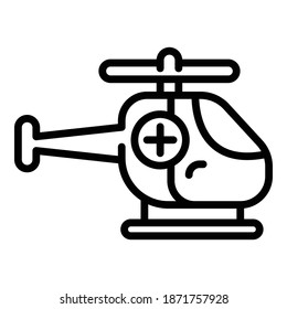 Medical helicopter icon. Outline medical helicopter vector icon for web design isolated on white background