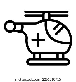 Medical helicopter icon outline vector. Emergency guard. Coast rescue