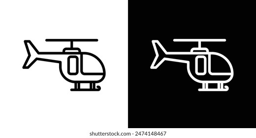 Medical helicopter icon set. Rescue chopper vector symbol. Military helicopter sign.