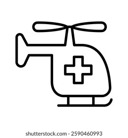 Medical helicopter icon in thin line style