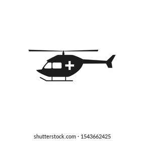 Medical Helicopter icon. Vector illustration, flat design.