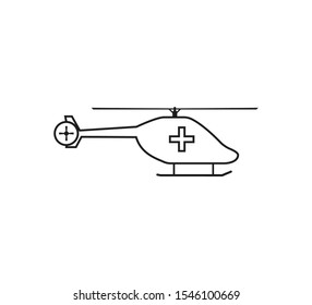 Medical Helicopter icon. Vector illustration, flat design.