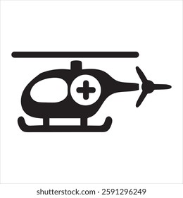 Medical helicopter icon vector illustration design on a white background