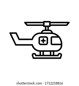 Imagen vectorial del icono del helicóptero médico. Médico.  