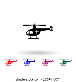 medical helicopter multi color icon. Simple glyph, flat vector of medecine icons for ui and ux, website or mobile application