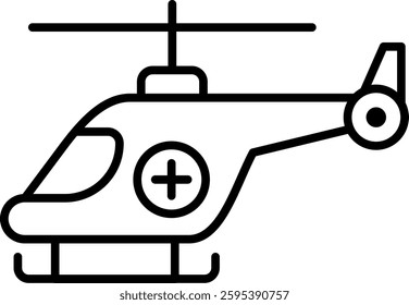 Medical Helicopter Outline icon vector illustration