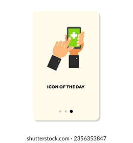 Medical help flat icon. Emergency call isolated sign. Medicine, healthcare, first aid concept. Vector illustration symbol elements for web design
