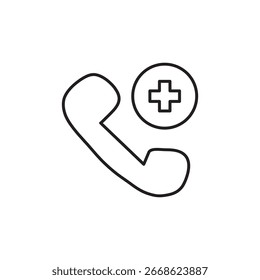 Medizinisches Hilfesymbol Flacher Vektorsatz Umriss einfache Illustration für Web und App..eps
