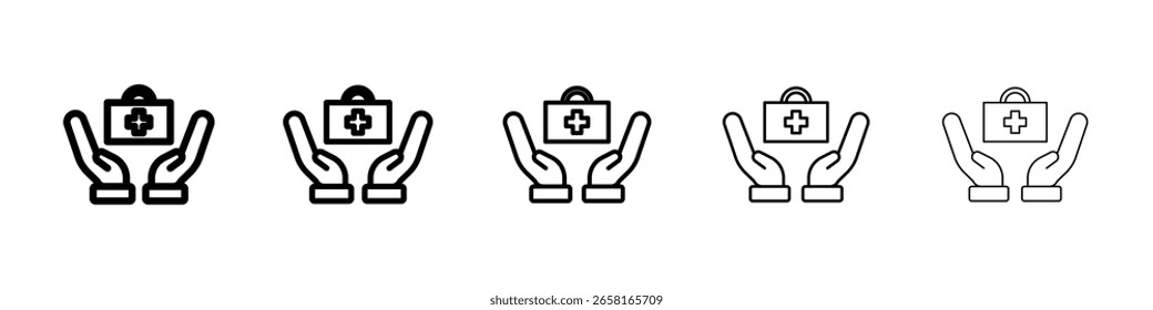 Medical help icon isolated vector on white background set