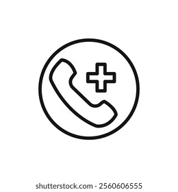 Medical help icon vector line logo art