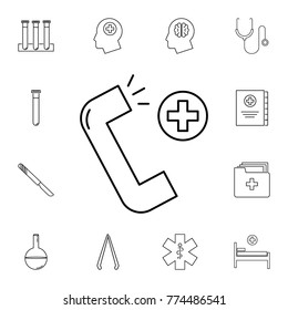 Medical help line icon. Set of medicine tools icons. Web Icons Premium quality graphic design. Signs, outline symbols collection, simple icons for websites, web design, mobile app on white background