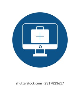 Medical Help Online  Vector Icon with trendy background colors that can easily edit or modify 

