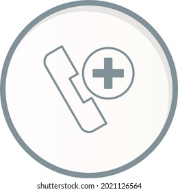 Medical Helpline Circle Grey Vector Icon Design
