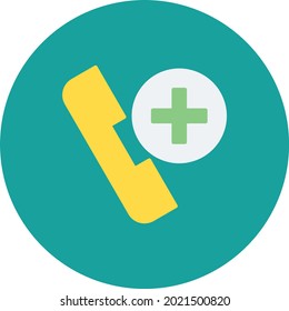 Medical Helpline Flat Circle Vector Icon Design