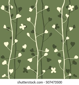 Medical herb Capsella bursa-pastoris. Seamless romantic floral pattern. Pattern for greeting cards, scrapbooking, print, gift wrap, manufacturing, fabric.
