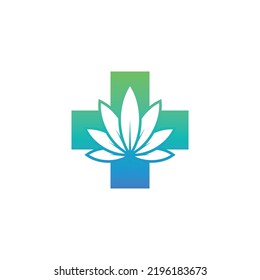 Medical Herbal Cannabis Marijuana Hemp Oil Logo Design Vector Inspiration