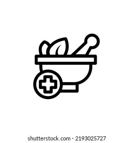 Medical Herbal With Outline Icon Vector