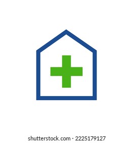Médico aquí vector verde más icono.