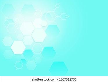 Medical hexagon background. Medical background for web site, poster, placard, wallpaper and banner. Useful for brochure, layout, leaflet and backdrop. Modern healthcare concept, vector illustration