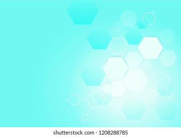Medical hexagon background. Medical background for web site, poster, placard, wallpaper and banner. Useful for brochure, layout, leaflet and backdrop. Modern healthcare concept, vector illustration