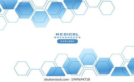 fondo de estilo de formas hexagonales médicas