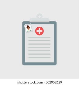 Medical hisstory icon, flat design