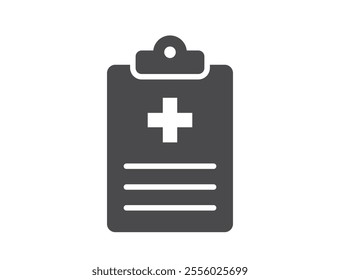Medical history flat icon. Patient report card. Isolated vector image in simple style