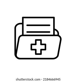 Medical history, folder simple icon vector. Flat design.ai