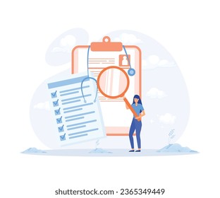 Medical history and health record paper for hospital doctor, Document with patient disease or illness progress, Professional nurse note, flat vector modern illustration